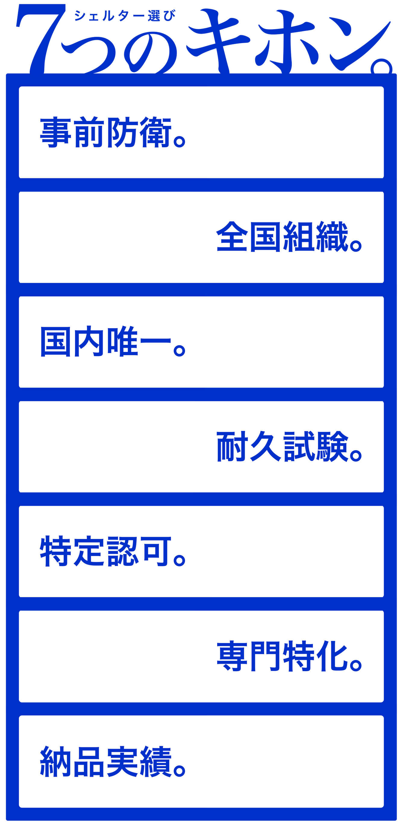 シェルター選び 7つのキホン。